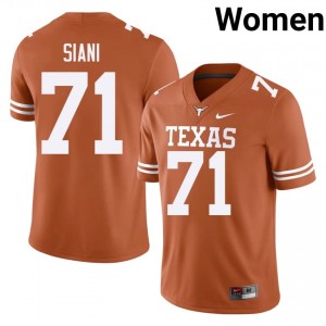 Melvin Siani #71 Texas Longhorns Orange Women Embroidery Jersey | Licensed University Football Wear J6w8xP74