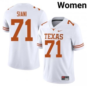 Melvin Siani #71 UT Longhorns White Women Stitched Jersey | 2026 SEC Football Merchandise 8R370C67