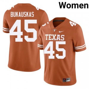 Mikey Bukauskas #45 UT Longhorns Orange Women Embroidery Jersey | Exclusive College Football Wear P5PP3a67
