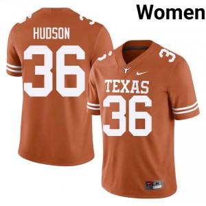 Nick Hudson #36 UT Longhorns Orange Women Embroidery Jersey | Iconic College Football Uniform Y26M7k84