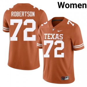 Nicolas Robertson #72 UT Longhorns Orange Women Embroidery Jersey | Timeless SEC Football Apparel 83482098