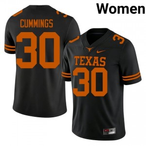 Rocky Cummings #30 UT Longhorns Black Women Sewn Jersey | Limited University Football Apparel 354p7711