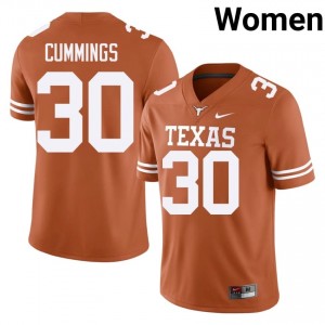 Rocky Cummings #30 Horns Orange Women Embroidery Jersey | Premium NCAA Football Merch nBQ3KY53