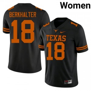 Sterling Berkhalter #18 Longhorns Black Women Stitch Jersey | Pro-Grade College Football Apparel kE1nmq48