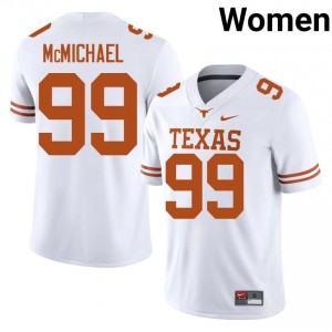 Steve McMichael #99 Texas Horns White Women Stitched Jersey | Alumni High School Football Merch Q7568i36