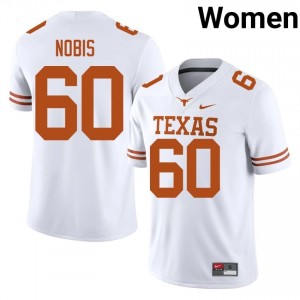 Tommy Nobis #60 Texas Athletics White Women Stitched Jersey | Iconic College Football Edition 6x33yg38