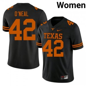 Trott O'Neal #42 Texas Horns Black Women Sewn Jersey | 2026 Season NCAA Football Merchandise HDR08483