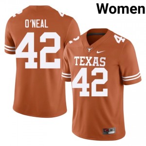 Trott O'Neal #42 UT Longhorns Orange Women Embroidery Jersey | 2026 SEC Football Gear yr7iOt71