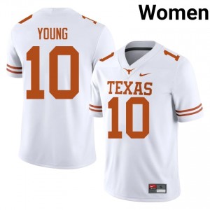 Vince Young #10 Texas Longhorns White Women Stitched Jersey | Timeless SEC Football Merch X38Y4a35