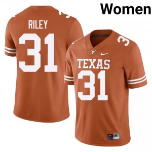 Yaheim Riley #31 Texas Athletics Orange Women Embroidery Jersey | Iconic College Football Apparel 4W7Ked11