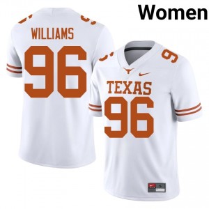 Zion Williams #96 Longhorns White Women Stitched Jersey | Officially Licensed SEC Football Apparel 644l4Q59