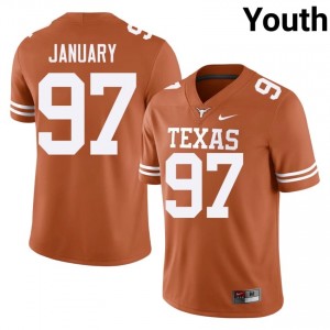 Alex January #97 Texas Horns Orange Youth Embroidery Jersey | Exclusive College Football Merchandise 3R01f876