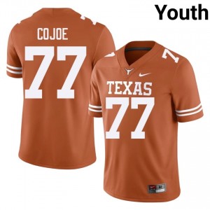 Andre Cojoe #77 Texas Longhorns Orange Youth Embroidery Jersey | Fresh University Football Edition 5Eeu4116