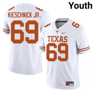Brooks Kieschnick Jr. #69 Longhorns White Youth Stitched Jersey | 2026 SEC Football Merchandise 61sW2469