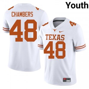 Bryce Chambers #48 Texas Longhorns White Youth Stitched Jersey | Pro-Grade College Football Edition 1B4l7N26