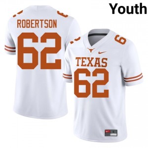 Connor Robertson #62 Texas Athletics White Youth Stitched Jersey | Premium NCAA Football Apparel 0UiNs648