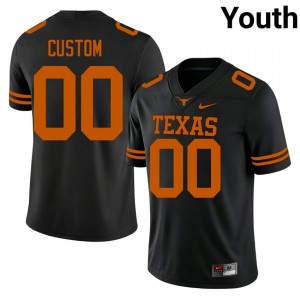 Custom #00 Texas Longhorns Black Youth Stitch Jersey | Genuine NCAA Football Uniform OCCnFE62
