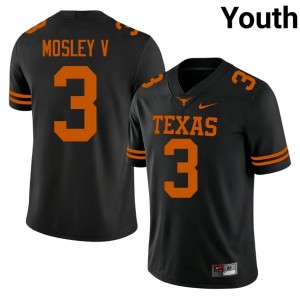 Emmett Mosley V #3 UT Longhorns Black Youth Sewn Jersey | Limited University Football Edition Sqaw5633