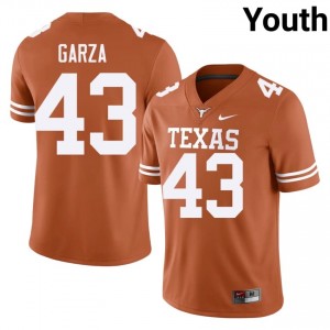 Eric Garza #43 Texas Athletics Orange Youth Embroidery Jersey | Alumni High School Football Edition XO658542