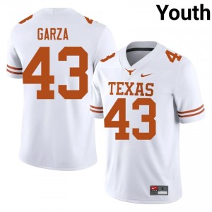 Eric Garza #43 UT Longhorns White Youth Stitched Jersey | Fresh University Football Apparel 3wofvO64