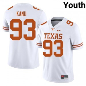 Hero Kanu #93 Texas Horns White Youth Stitched Jersey | Authenticity High School Football Wear A2F8vw50