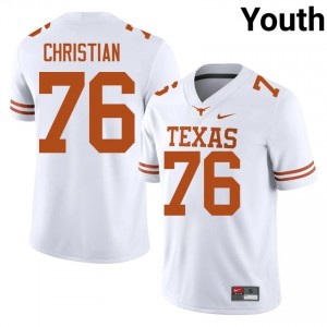 Jackson Christian #76 Texas Longhorns White Youth Stitched Jersey | Exclusive College Football Merch 2F76a768