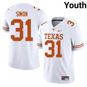 James Simon #31 Texas Athletics White Youth Stitched Jersey | Classic High School Football Wear iac20o90