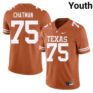 Jaydon Chatman #75 Texas Longhorns Orange Youth Embroidery Jersey | Replica College Football Gear TMX3x226