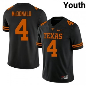 Jelani McDonald #4 Texas Longhorns Black Youth Stitch Jersey | Alumni High School Football Uniform 44f81276