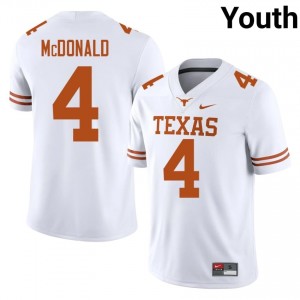 Jelani McDonald #4 UT Longhorns White Youth Stitched Jersey | Essential NCAA Football Apparel 2d00Oy48