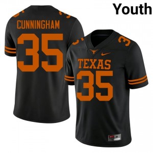 Jonathan Cunningham #37 Horns Black Youth Sewn Jersey | Alumni High School Football Gear 40d4J178
