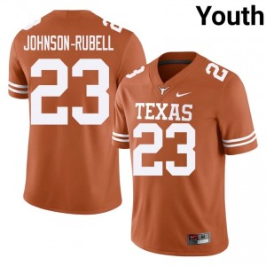 Jordon Johnson-Rubell #23 UT Longhorns Orange Youth Embroidery Jersey | Authentic High School Football Merchandise WkI7F881