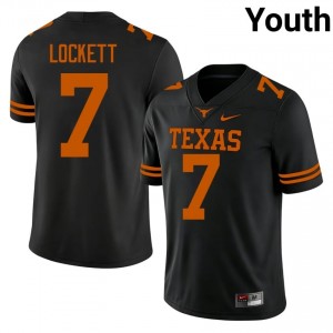 Kaliq Lockett #7 Texas Athletics Black Youth Stitch Jersey | Exclusive College Football Merch 65o11d32