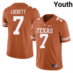 Kaliq Lockett #7 Texas Longhorns Orange Youth Embroidery Jersey | Limited University Football Wear 5GA00361