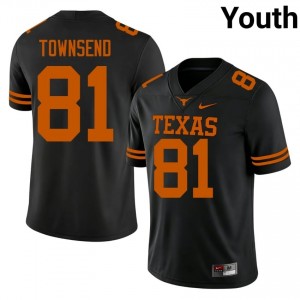 Nick Townsend #81 Longhorns Black Youth Stitch Jersey | Moisture Wicking University Football Merch S723u551