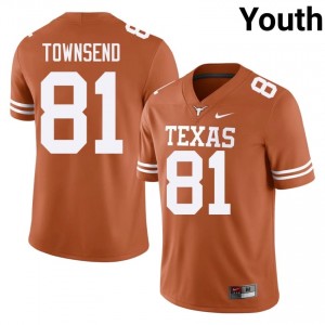 Nick Townsend #81 Texas Athletics Orange Youth Embroidery Jersey | Pro Cut NCAA Football Wear 3u337059
