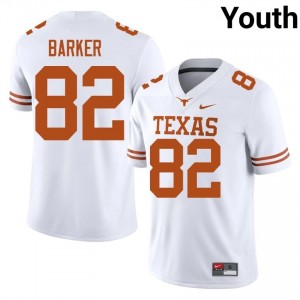 Ridge Barker #82 Longhorns White Youth Stitched Jersey | Genuine NCAA Football Edition 75U2HJ99