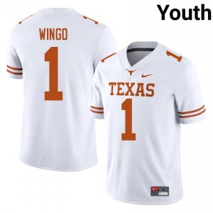 Ryan Wingo #1 Longhorns White Youth Stitched Jersey | Durable SEC Football Uniform 082Et271
