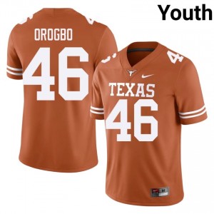 Smith Orogbo #46 UT Longhorns Orange Youth Embroidery Jersey | 2026 Season NCAA Football Uniform 1S10dg36