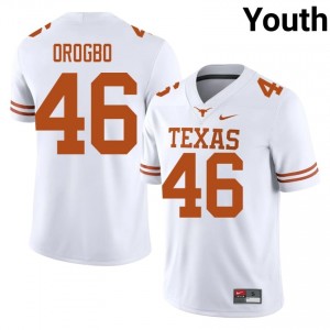 Smith Orogbo #46 Longhorns White Youth Stitched Jersey | Authenticity High School Football Gear 1f8t2512