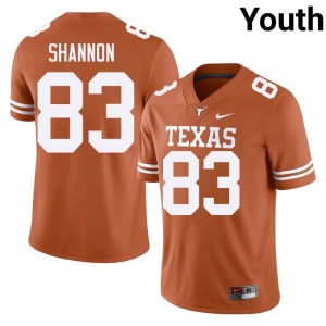 Spencer Shannon #83 Longhorns Orange Youth Embroidery Jersey | Timeless SEC Football Apparel 2wdO0L67