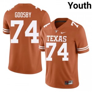 Trevor Goosby #74 Texas Horns Orange Youth Embroidery Jersey | Essential NCAA Football Apparel C58T6771