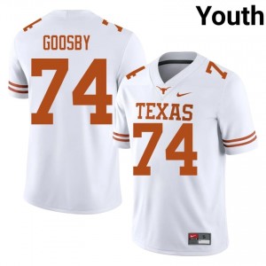 Trevor Goosby #74 Texas Longhorns White Youth Stitched Jersey | Alumni High School Football Uniform 104W6m97