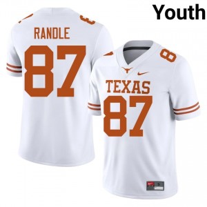 Will Randle #87 Texas Longhorns White Youth Stitched Jersey | Authentic High School Football Apparel 304rE128