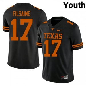Xavier Filsaime #17 Horns Black Youth Sewn Jersey | Licensed University Football Merch 871DmK91