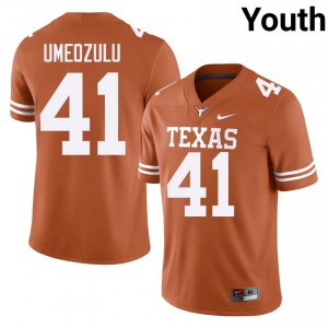 Ziky Umeozulu #41 Horns Orange Youth Embroidery Jersey | Limited University Football Merchandise 7p42lB63