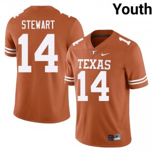 Chris Stewart #14 Texas Athletics Orange Youth Embroidery Jersey | Officially Licensed SEC Football Gear QKA17F99