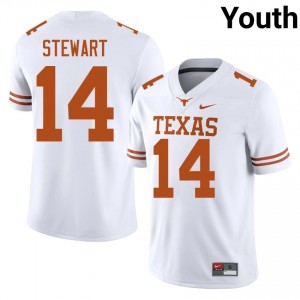 Chris Stewart #14 UT Longhorns White Youth Stitched Jersey | Pro-Grade College Football Wear QEd6j071
