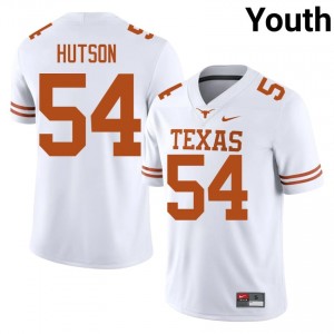 Cole Hutson #54 Texas Athletics White Youth Stitched Jersey | Genuine NCAA Football Merchandise hh0a8690