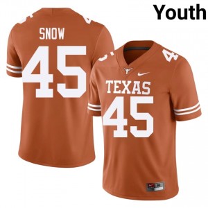 Darius Snow #45 Texas Horns Orange Youth Embroidery Jersey | Elite Thread SEC Football Gear cl6j7675